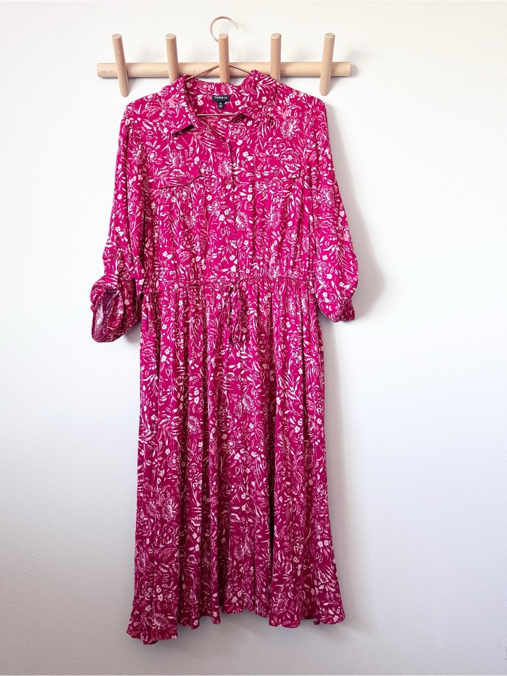 Torrid Floral Button-Front Midi Dress